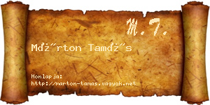 Márton Tamás névjegykártya